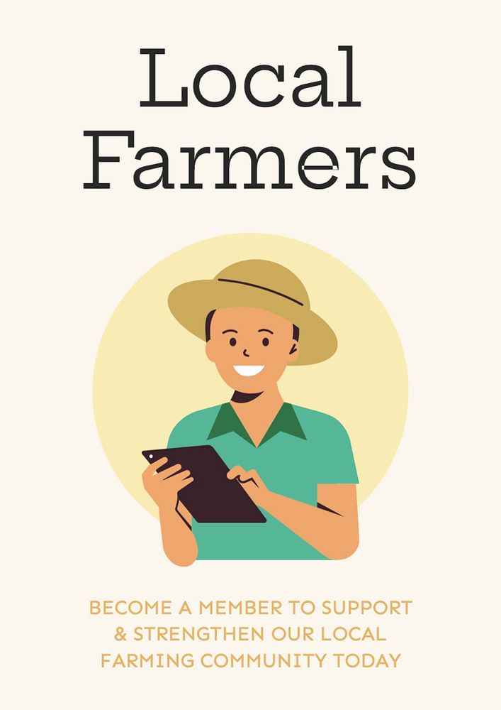 Local farmers community poster template