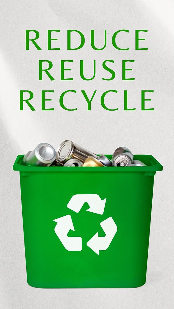 Reduce Reuse Recycle Facebook story template, editable design