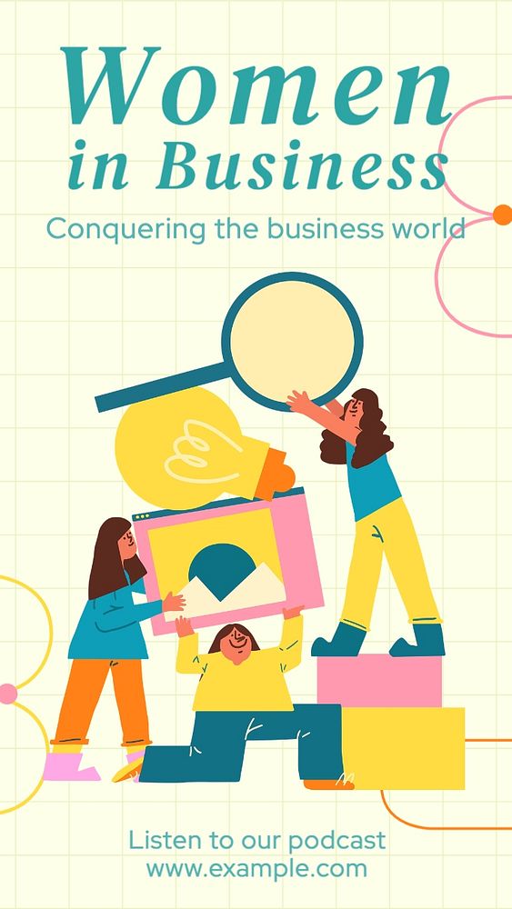 Women in business Facebook story template, editable design