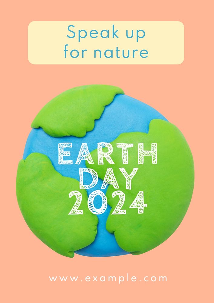 Earth day poster template, editable text and design