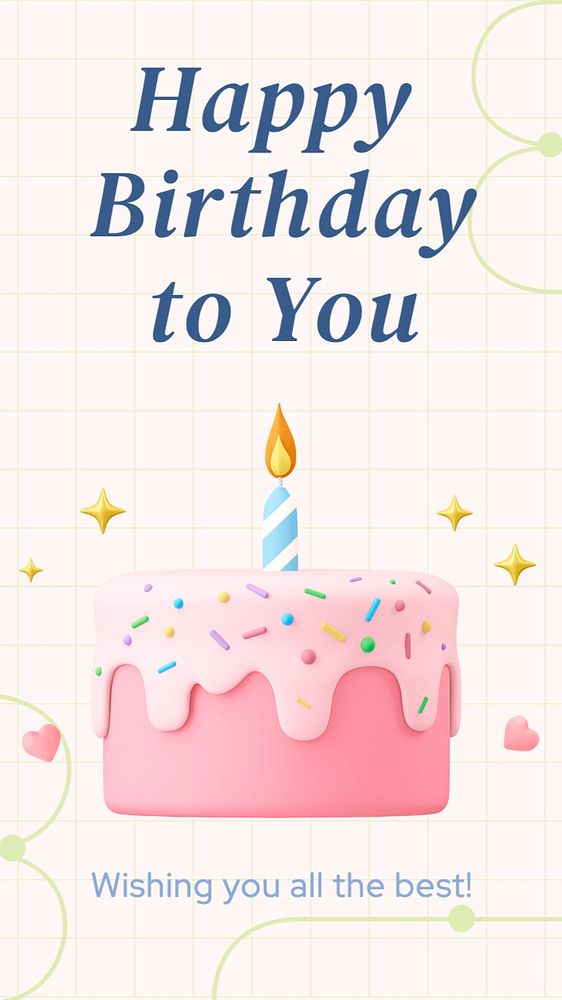 Happy birthday Facebook story template, editable design