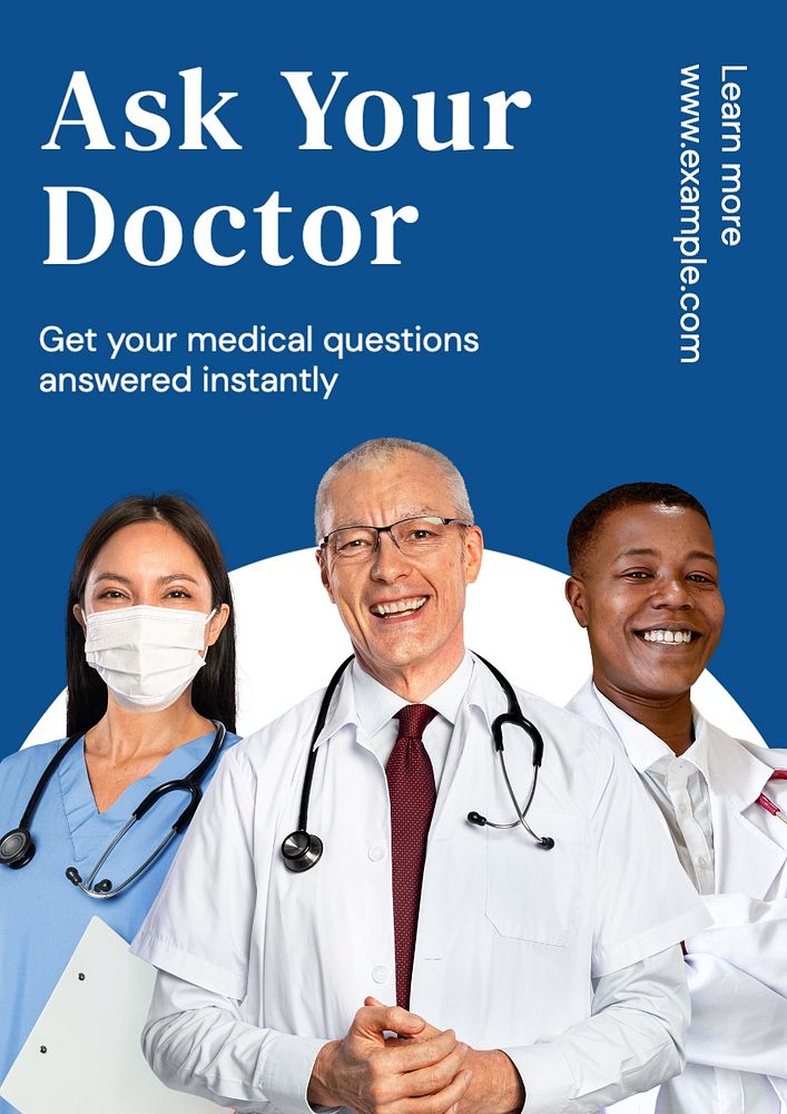 Ask your doctor poster template, editable text and design