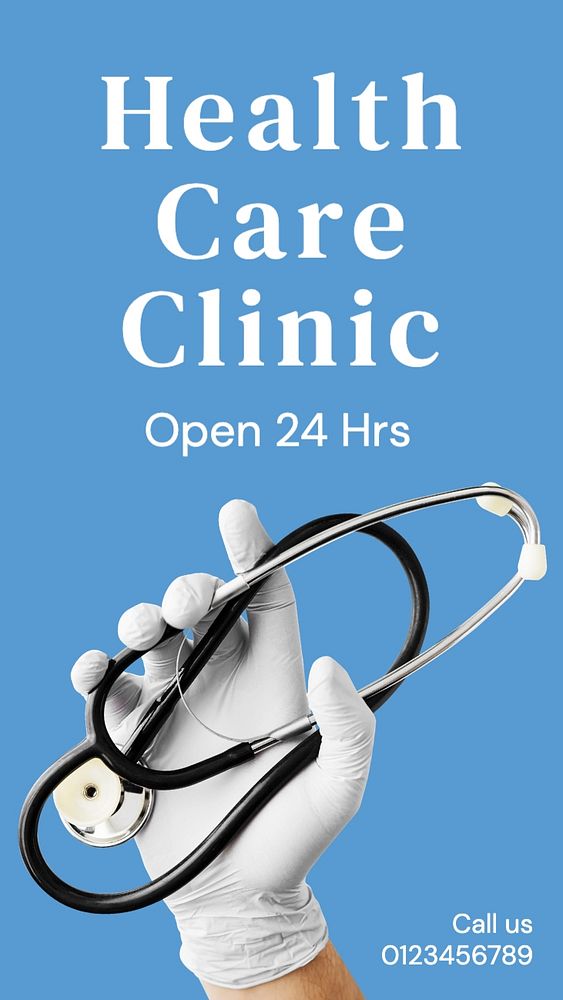 Health care clinic Facebook story template, editable design