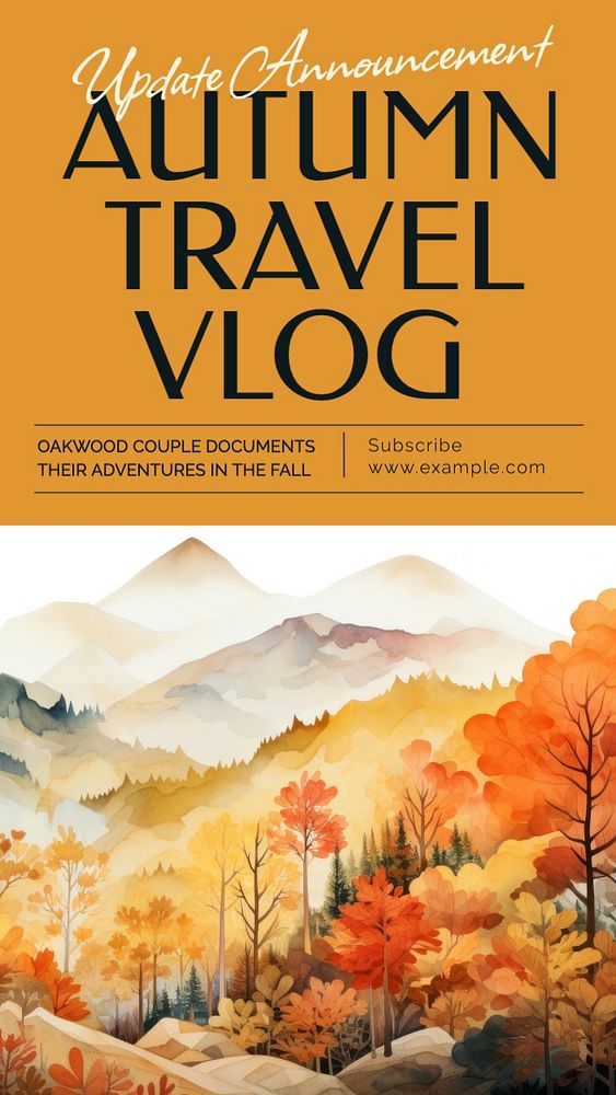 Autumn travel social story template, editable Instagram design