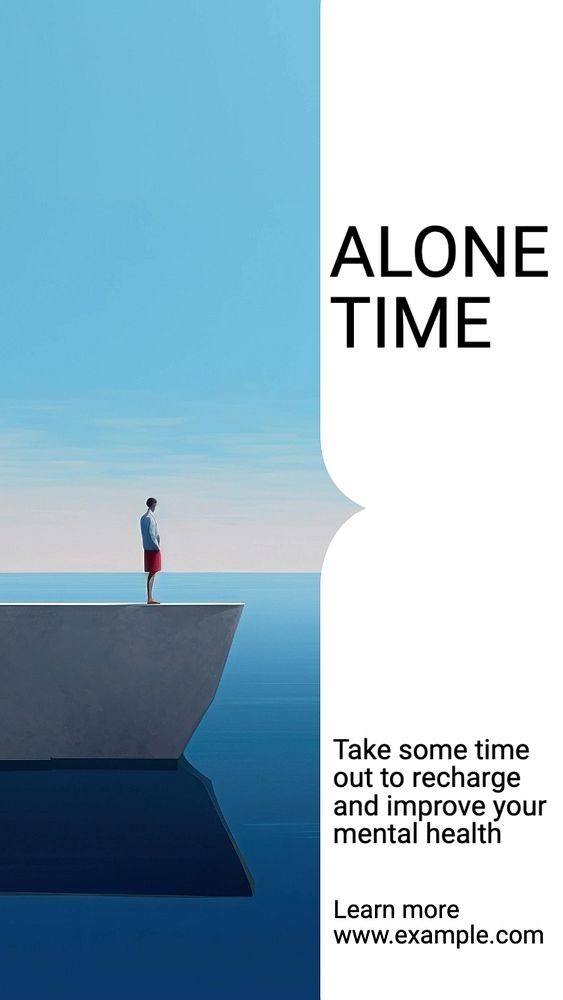 Alone time social story template, editable Instagram design