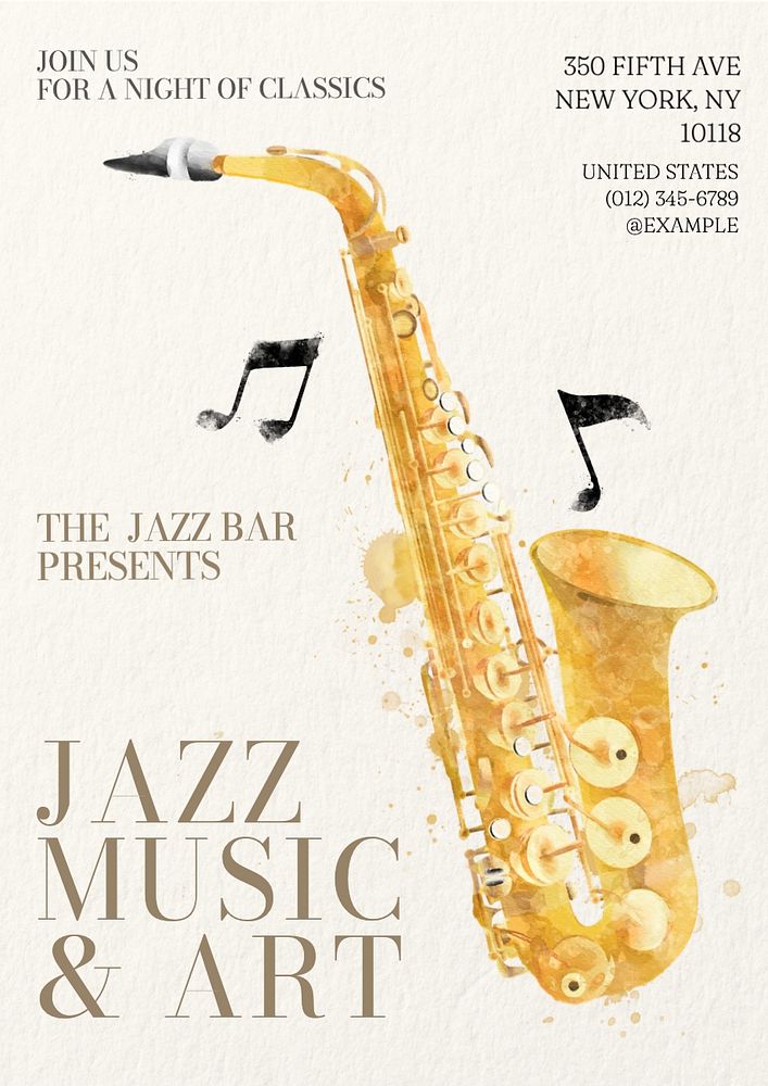 Music & art poster template, editable text and design