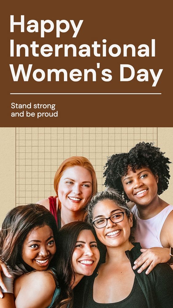 Women's day Instagram post template, editable text