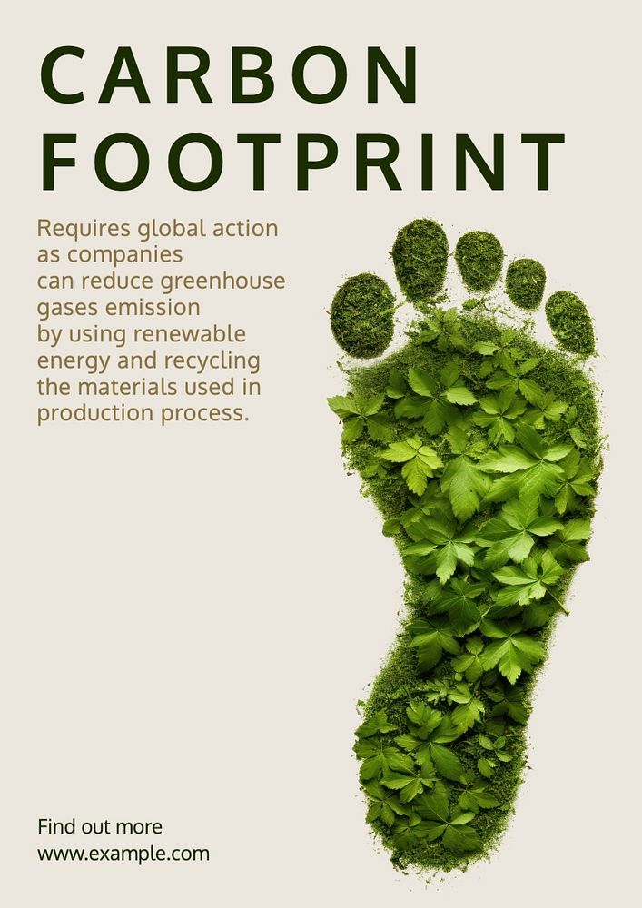 Carbon footprint poster template, editable text and design