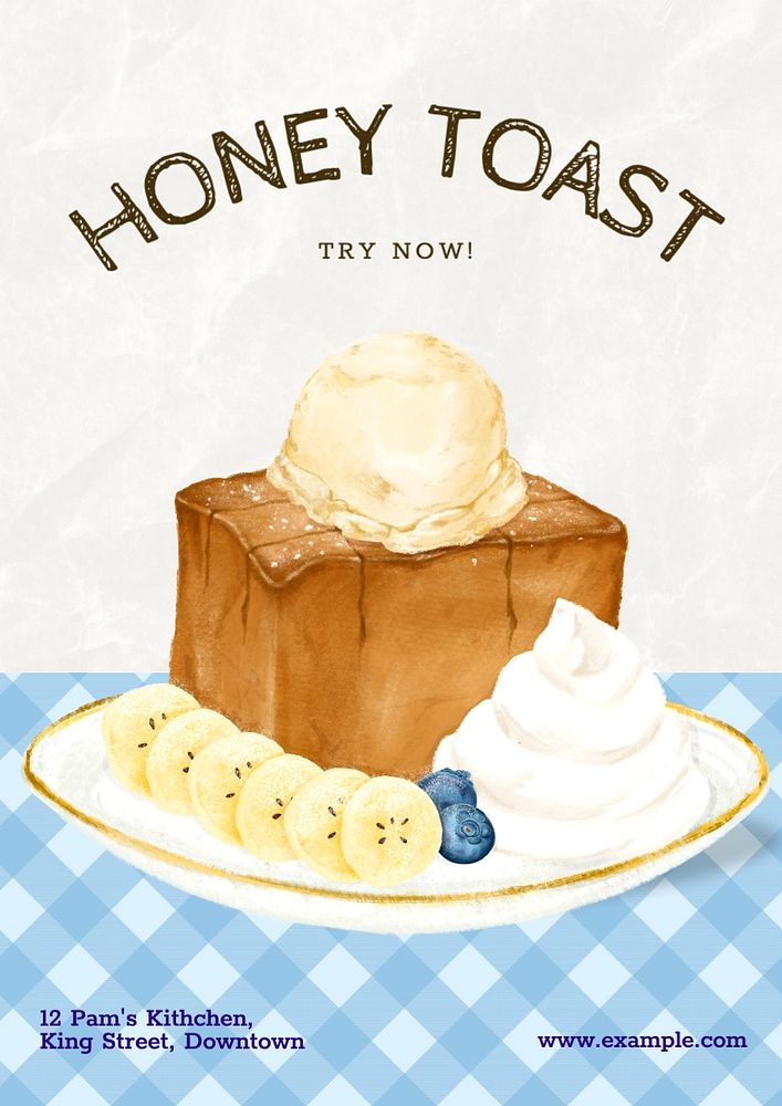 Toast poster template, editable text and design