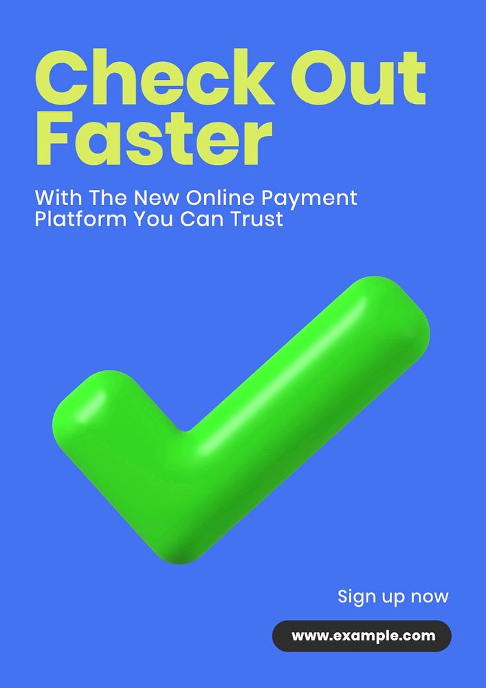 Online payment poster template, editable text and design