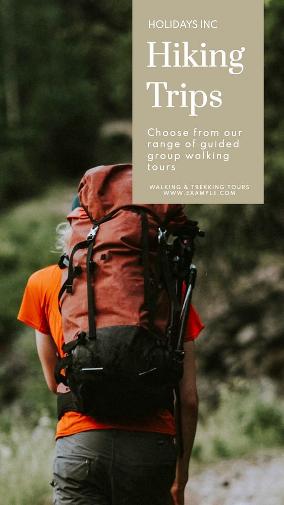 Hiking trips Facebook story template, editable design