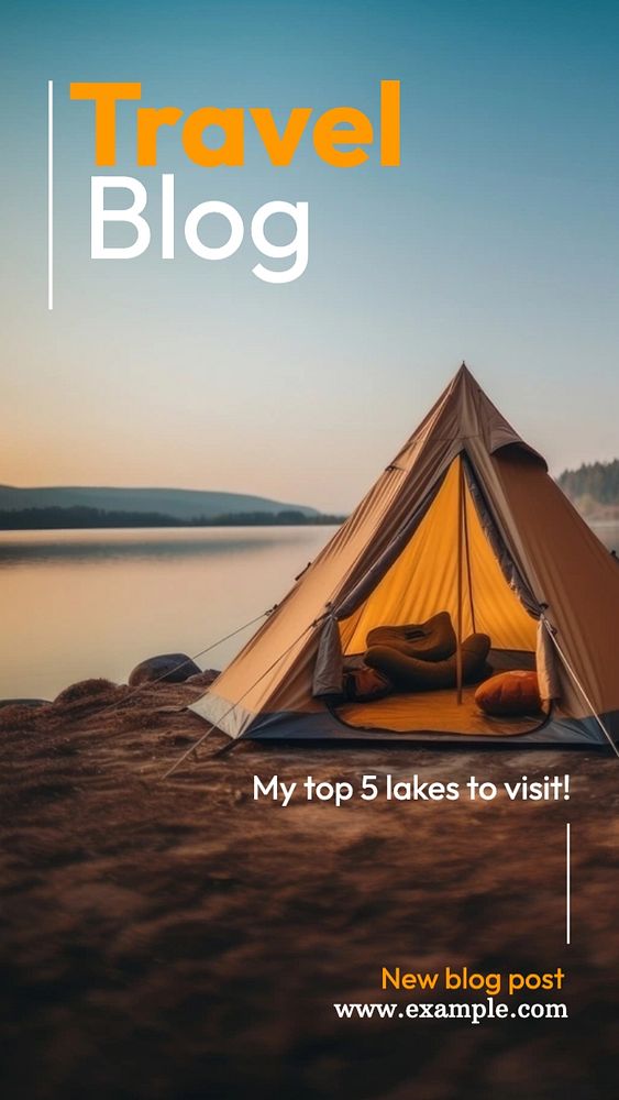 Travel blog Instagram story template, editable text