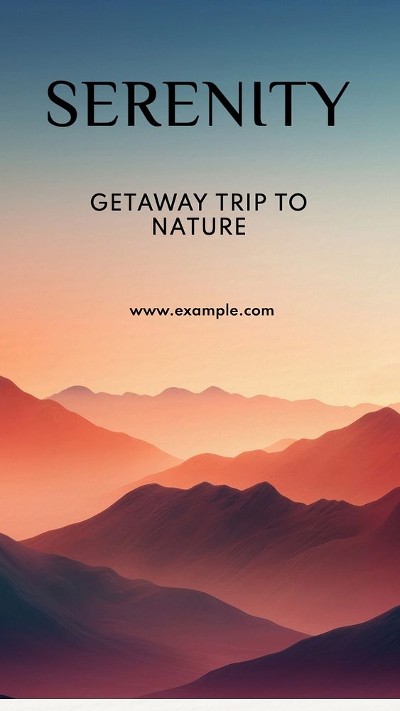 Serenity & nature trip Instagram post template, editable text