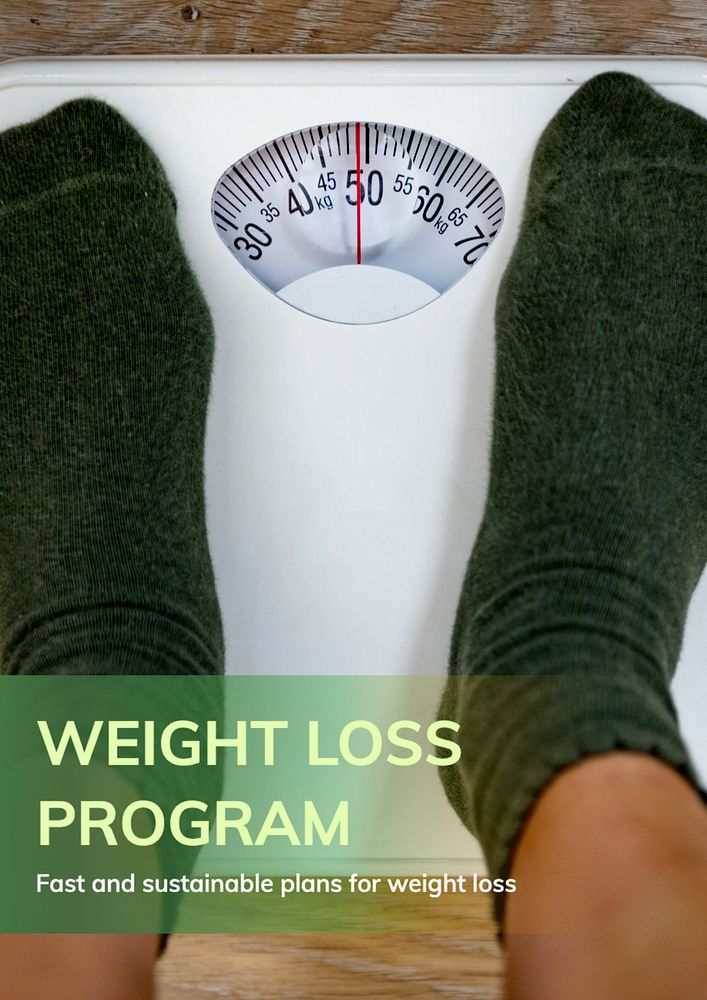 Weight loss program poster template, editable text and design