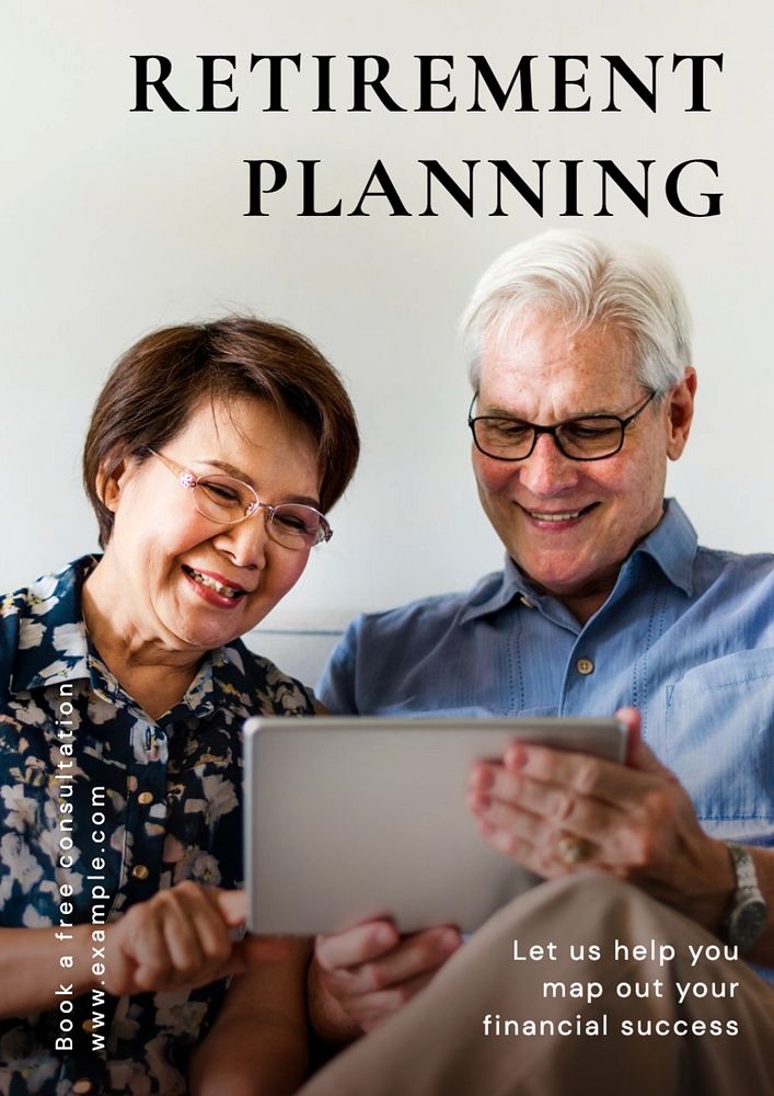 Retirement planning poster template, editable text and design