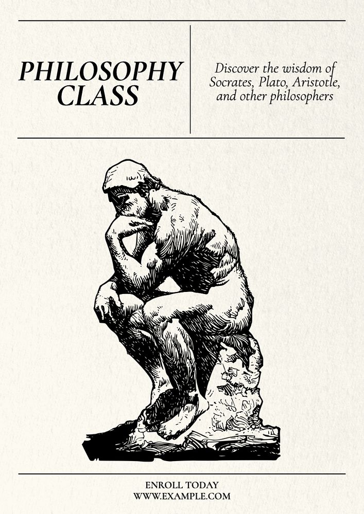 Philosophy class poster template, editable text and design