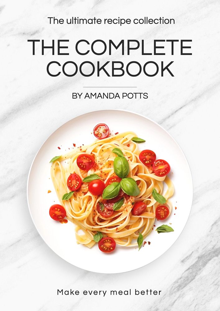 Cookbook cover template, editable design