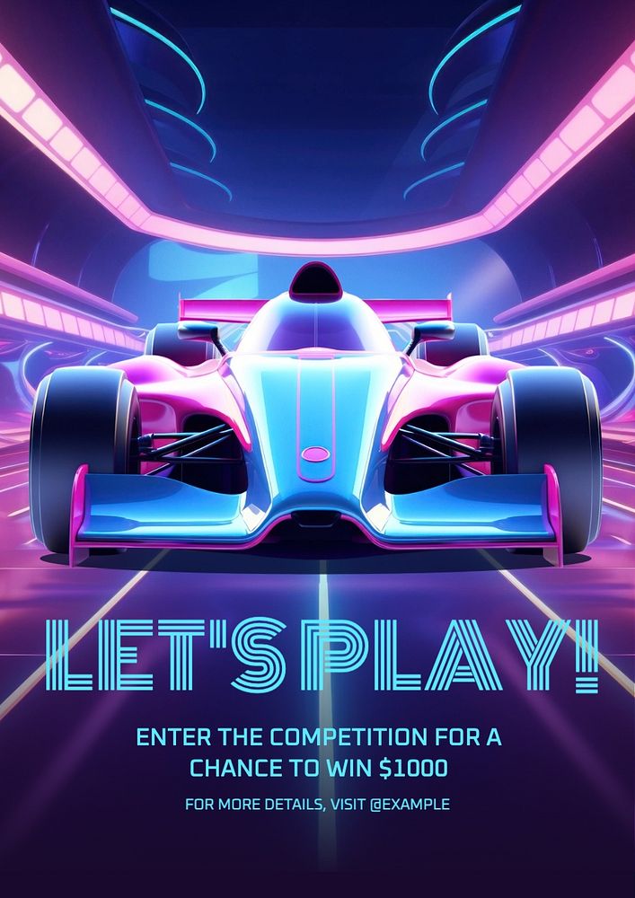 Play & competition poster template, editable text and design