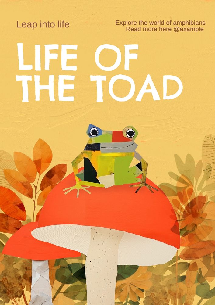 Toad poster template, editable text and design