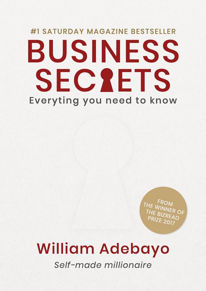 Business book cover template, editable design