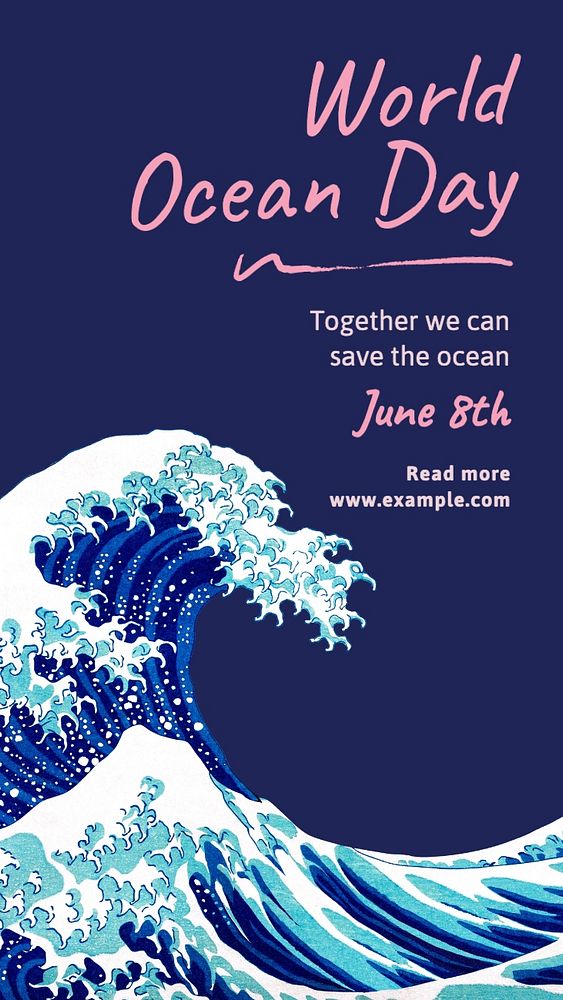 World ocean day social story template, editable Instagram design