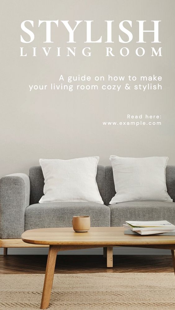 Stylish living room Facebook story template, editable design