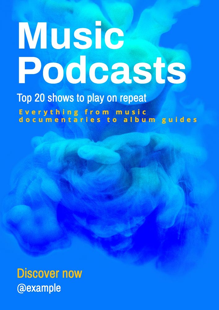 Music podcasts poster template, editable text and design