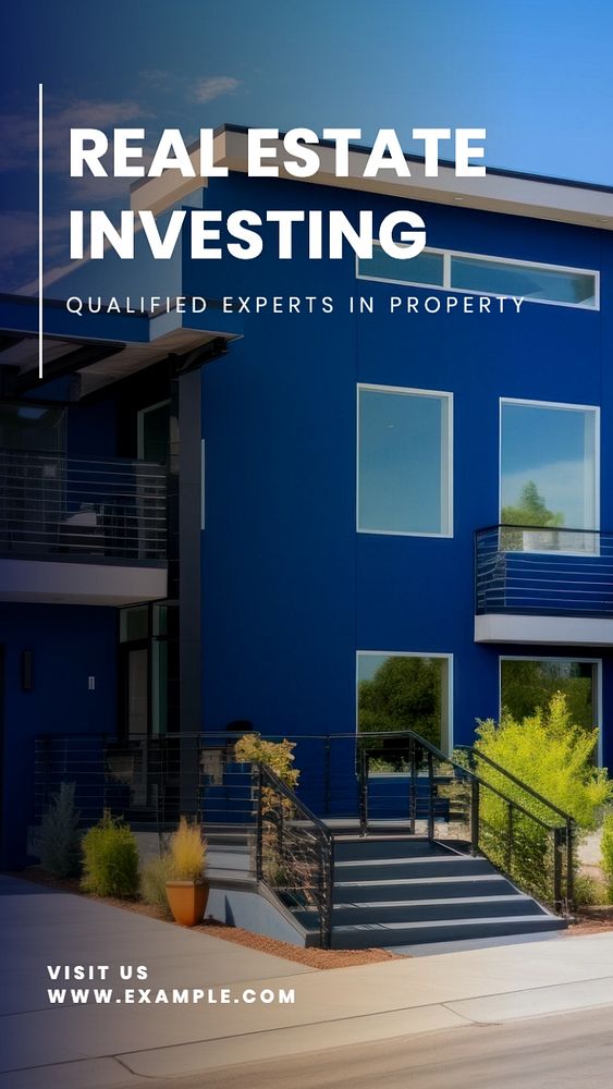 Real estate investing Instagram story template, editable text