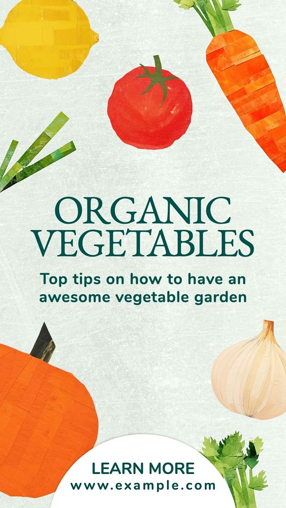 Organic vegetables Instagram post template, editable text