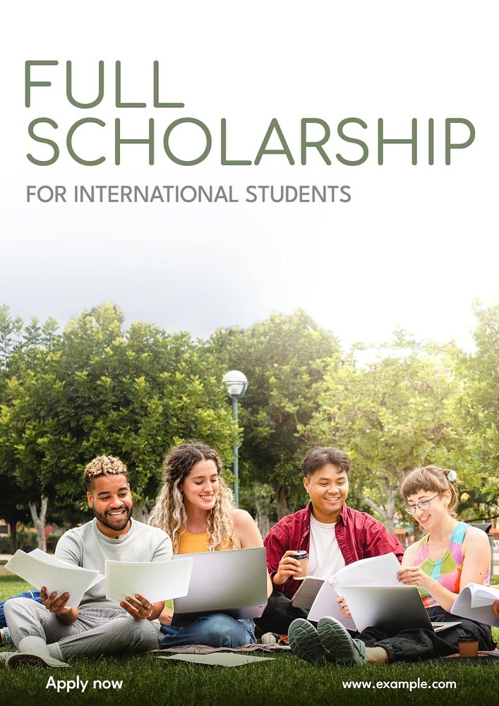 Full scholarship poster template, editable text and design