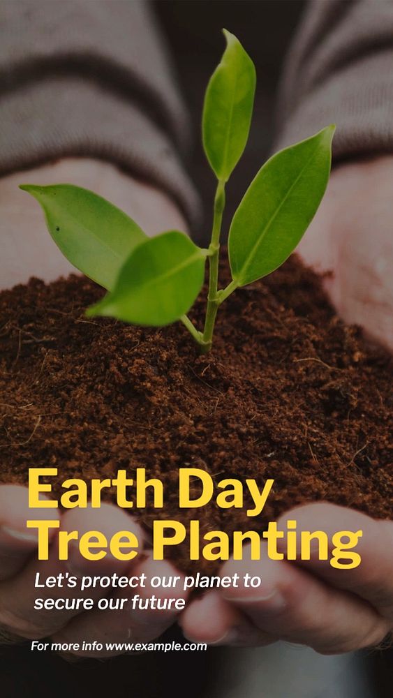 Earth day & tree Instagram post template, editable text