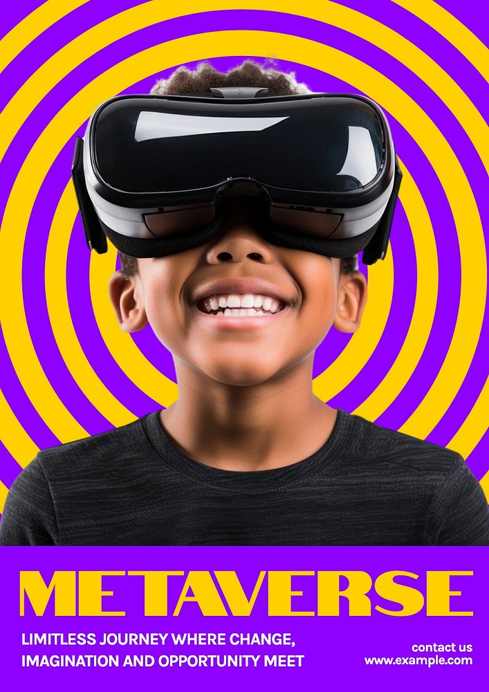 Metaverse poster template, editable text and design