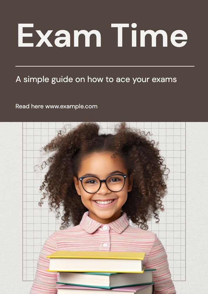 Exam time poster template, editable text and design