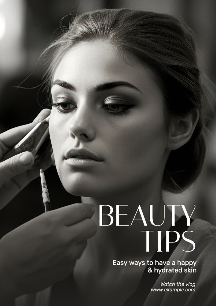 Beauty tips poster template, editable text and design