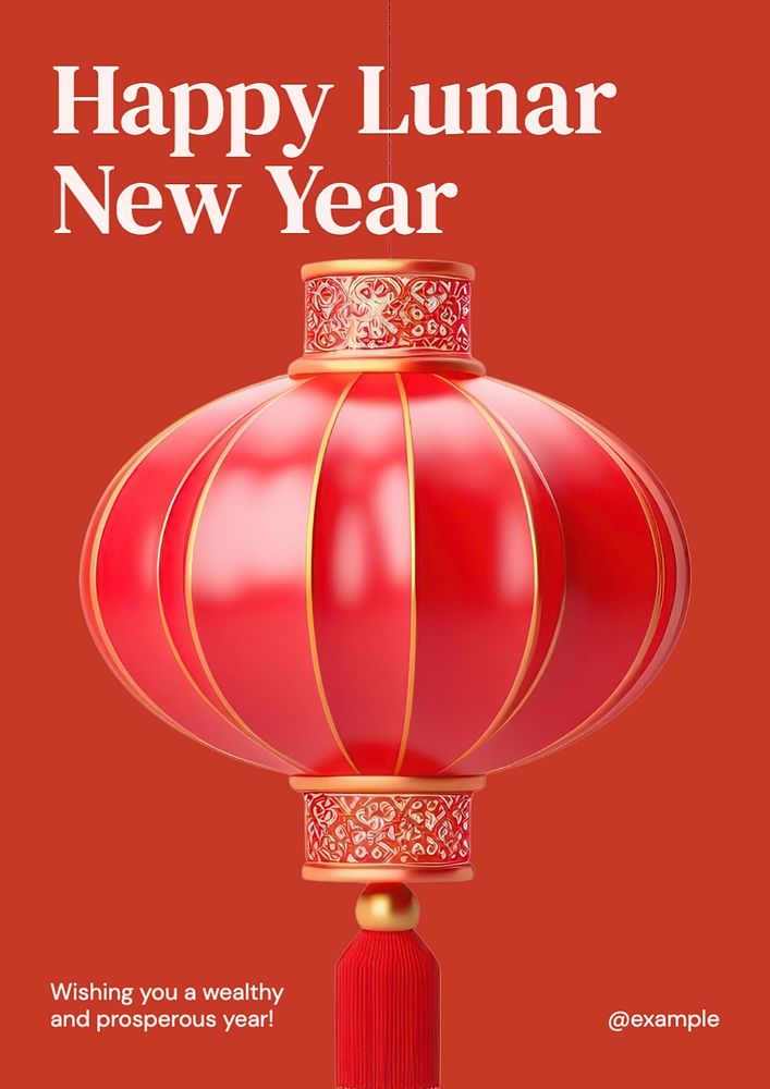 Lunar New Year poster template, editable text and design