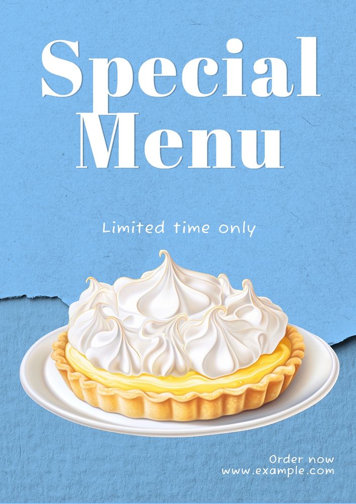 Special menu poster template, editable text and design