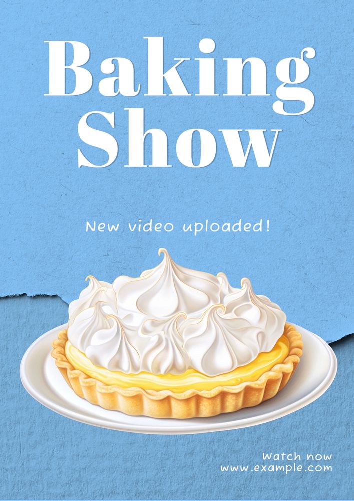 Baking show poster template, editable text and design