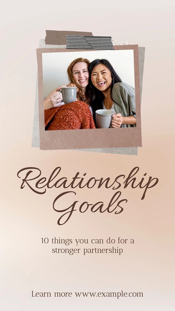 Relationship goals Instagram story template, editable text