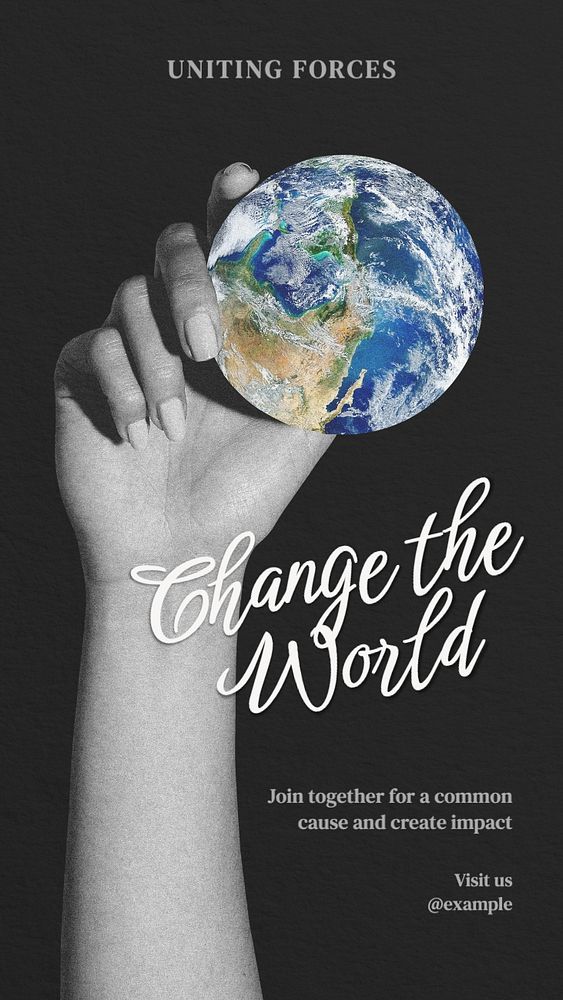 Change the world Instagram story template, editable social media design