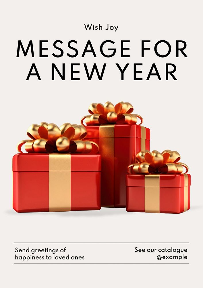 New year poster template, editable text and design