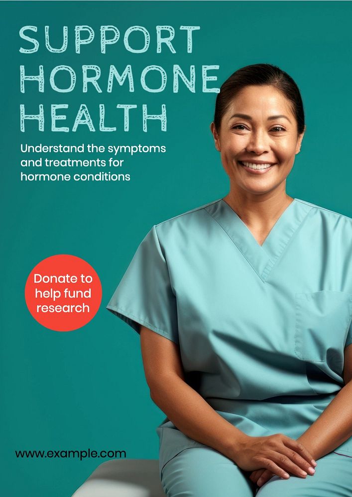 Support hormone health editable poster template