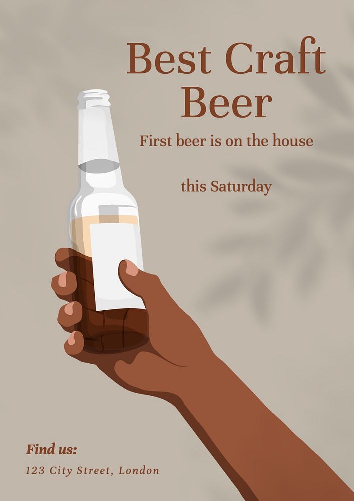 Beer poster template, editable text and design