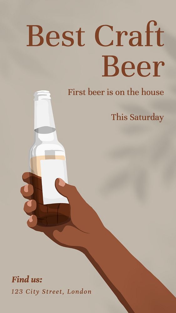 Beer Instagram story template, editable text