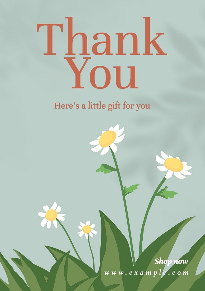 Thank you poster template, editable text and design