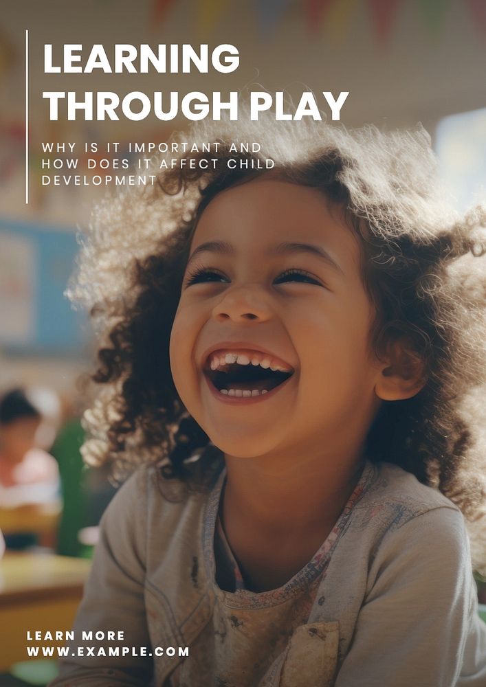 Learning through play editable poster template