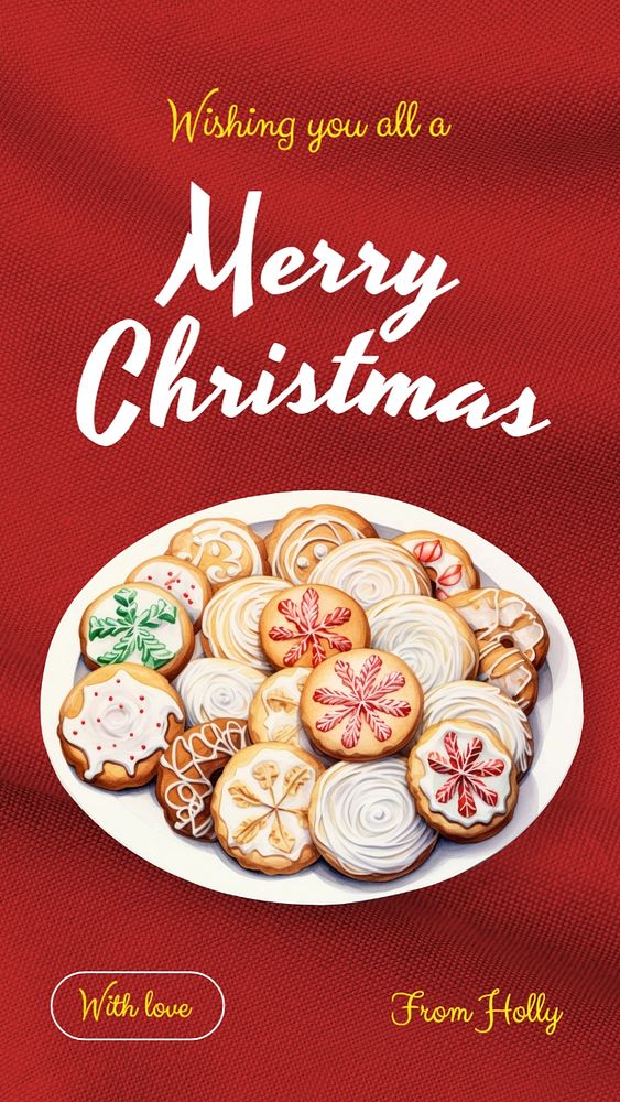 Merry Christmas Instagram story template, editable text