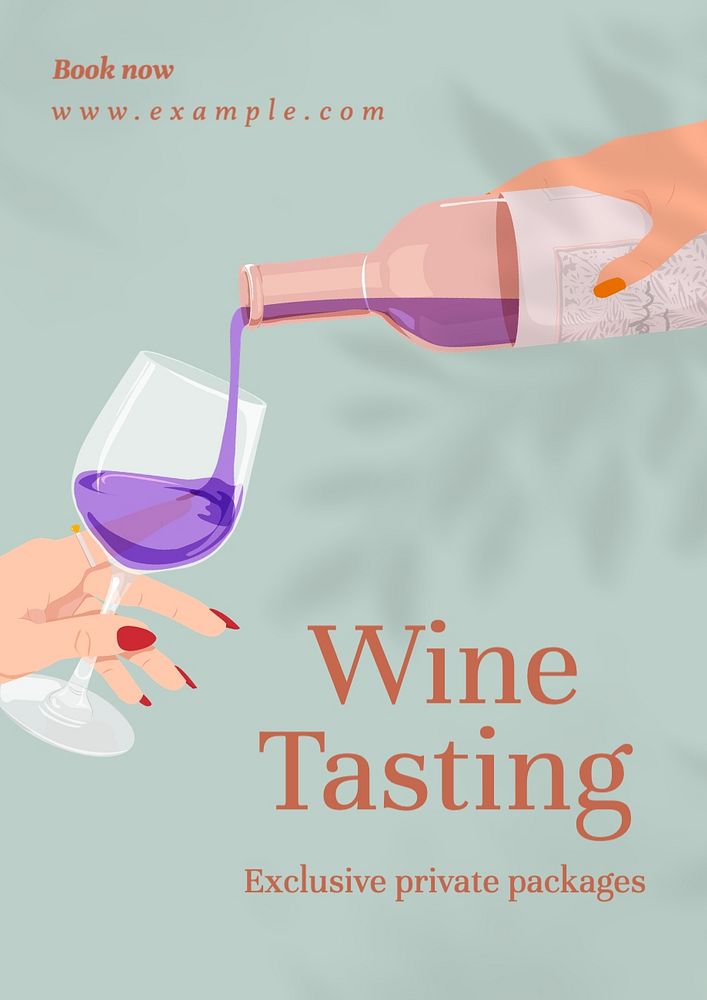 Wine tasting poster template, editable text and design