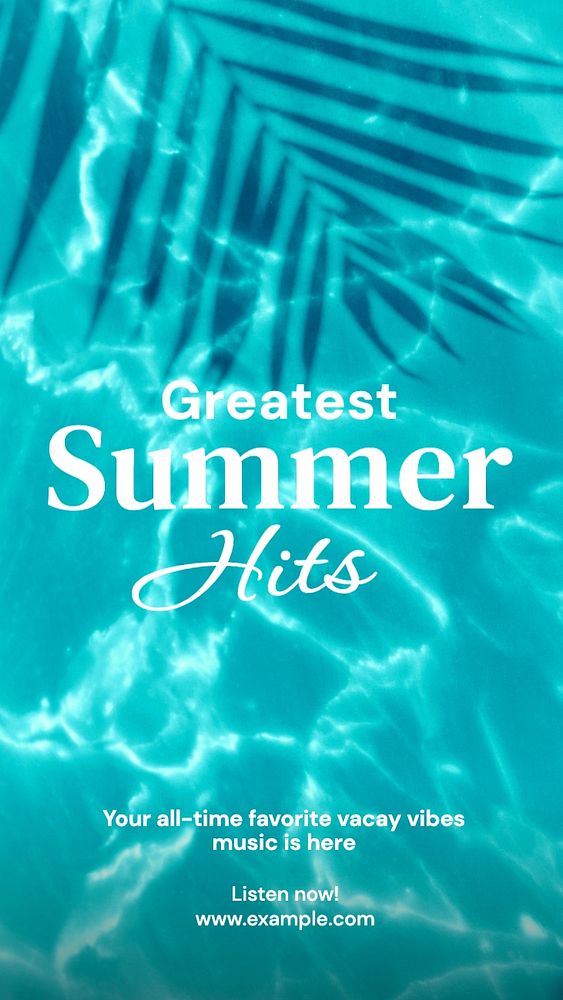 Summer songs playlist Instagram story template, editable text