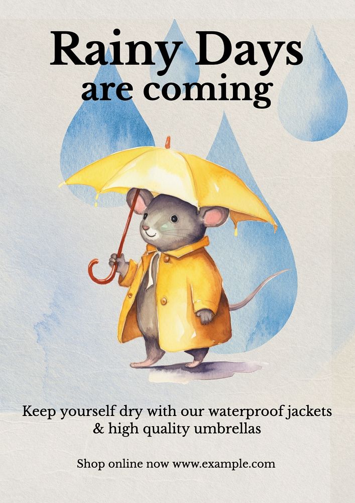 Waterproof clothes poster template, editable text and design