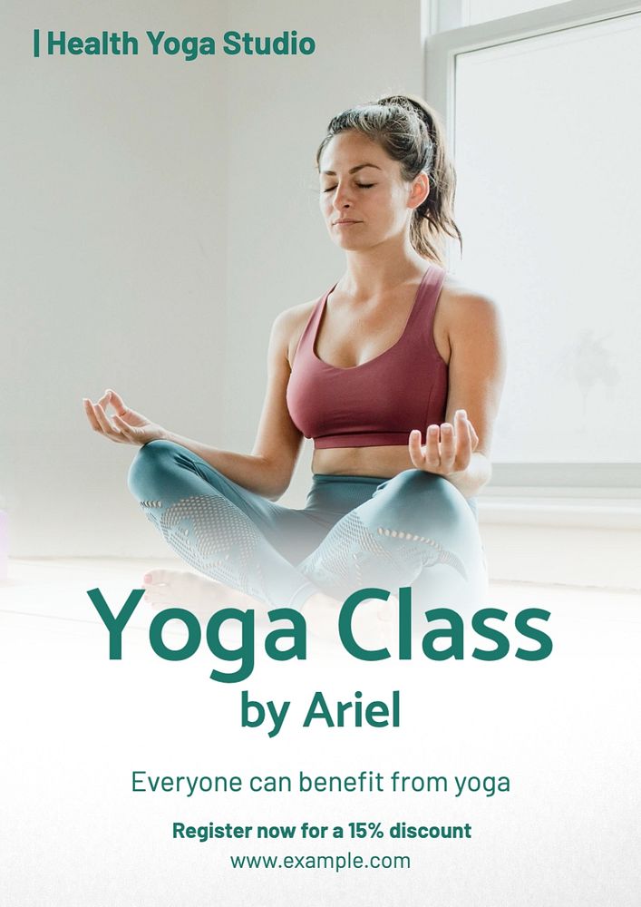 Senior yoga class poster template, editable text and design